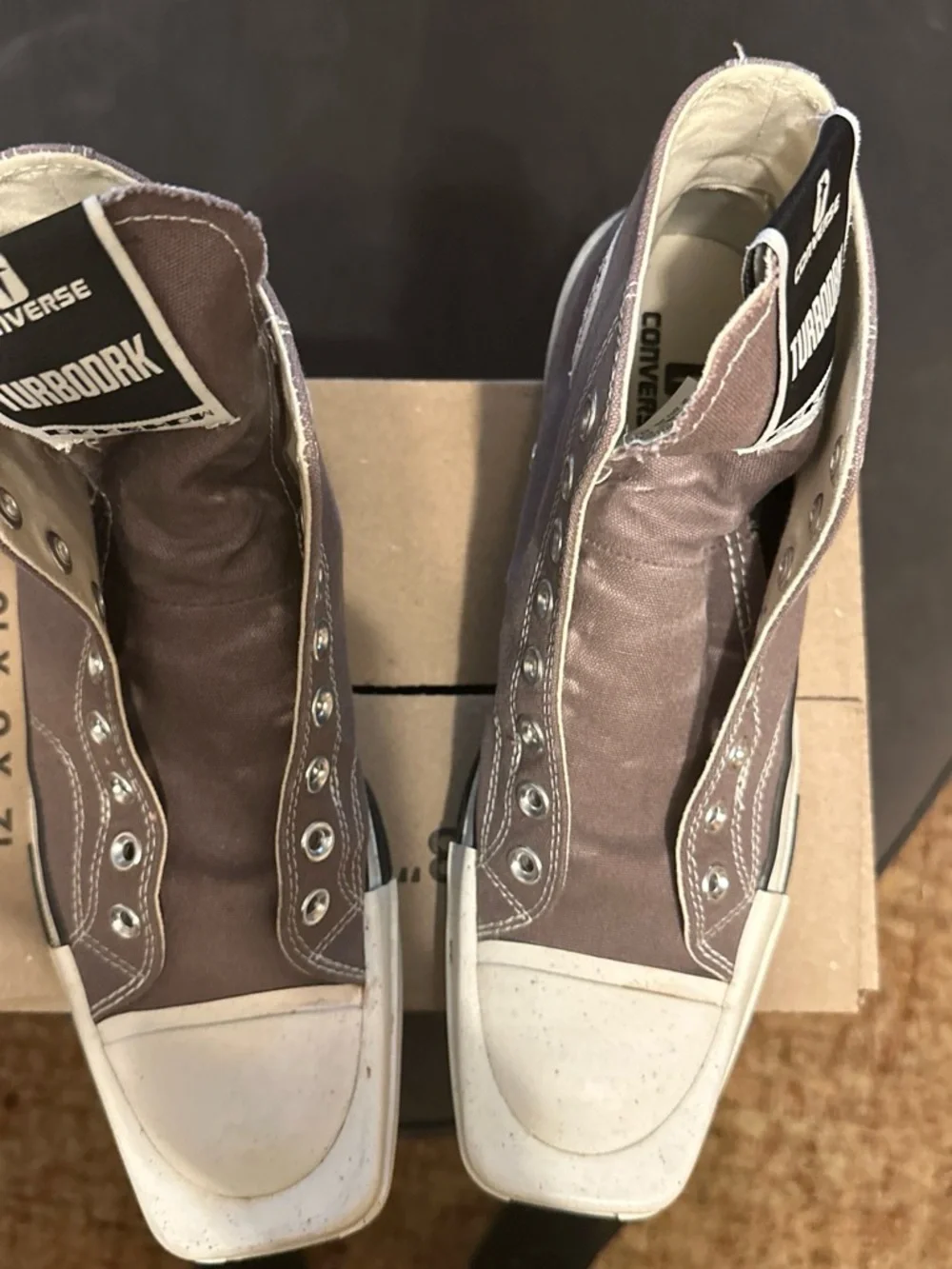 Converse TurboDrk High Top Boots in Brown and Cream